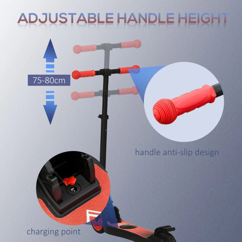 Folding Electric Scooter for Kids Ages 6 and Up Maximum Speed 8km/h Red