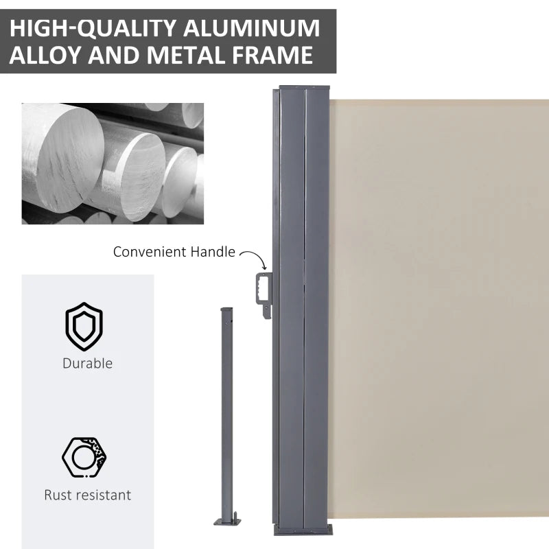 Beige 6m x 1.6m Pull Out Side Awning