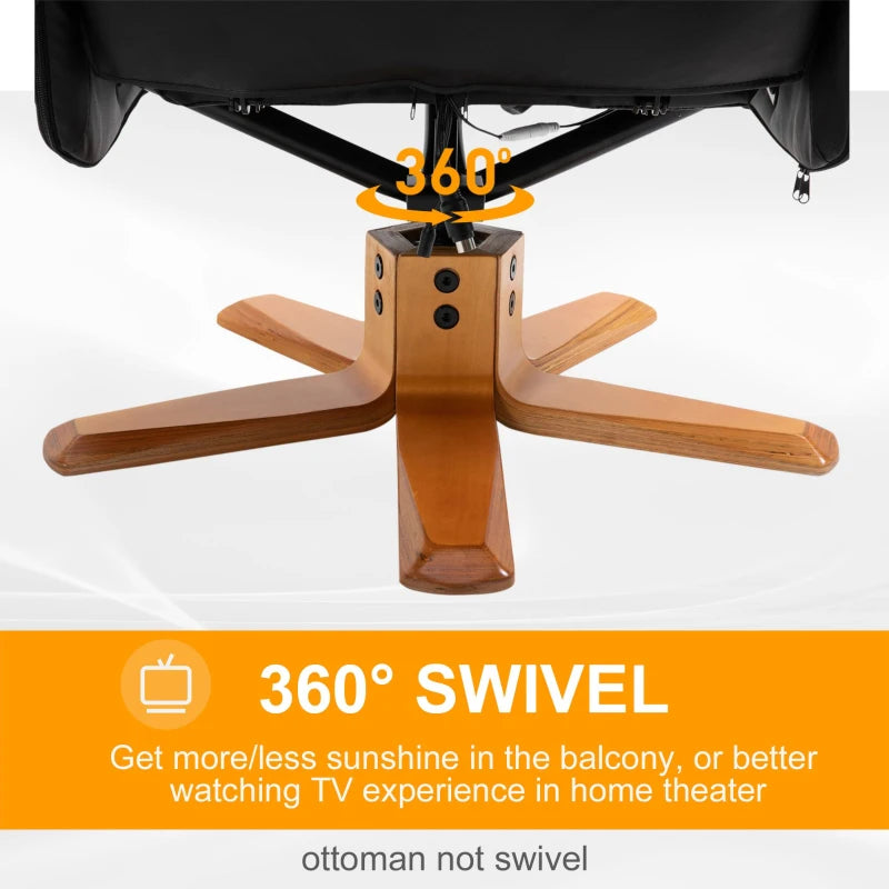 10-Point Massage Recliner Armchair with Footrest in Black PU Leather - Heated Comfort Chair