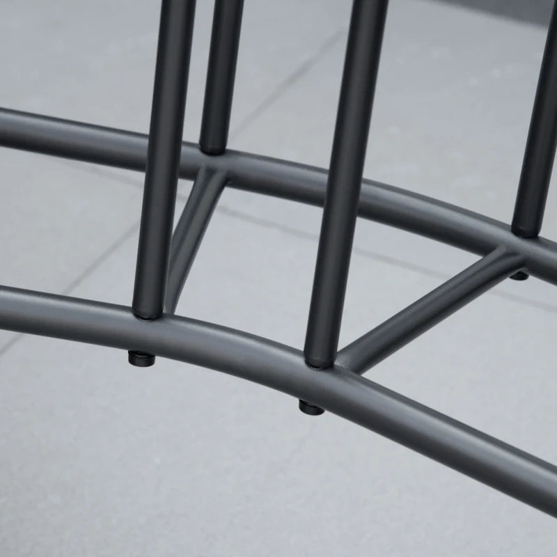 Black Outdoor Double Glider Rocking Chairs with Glass Top Table