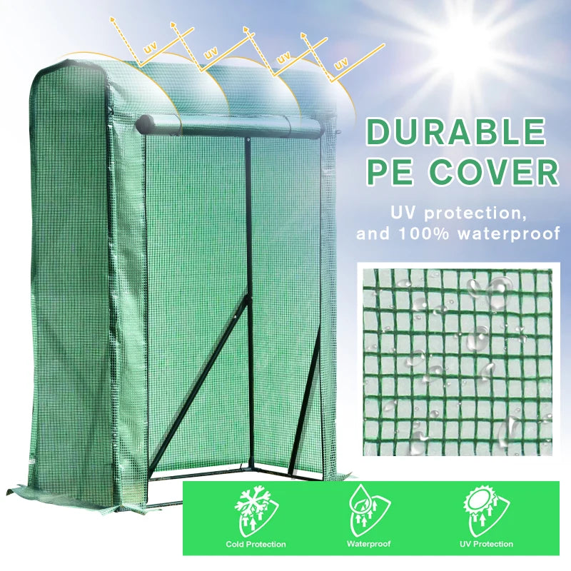 Greenhouse Plant Cover with Zipper - 100x50x150cm Green