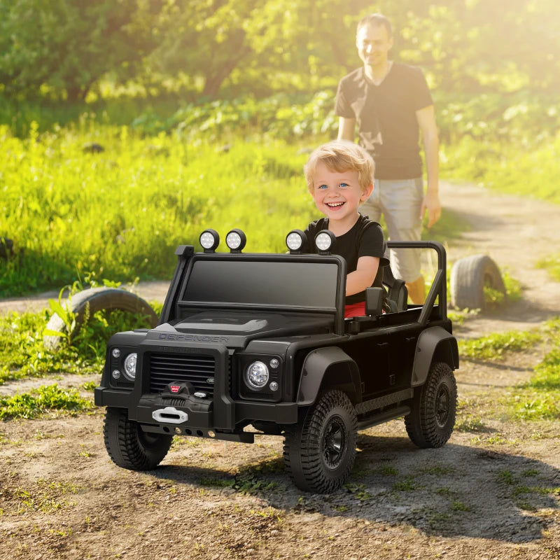 Kids Electric Ride On Car with Remote Control Music Horn LED Lights for Ages 3-5 Black
