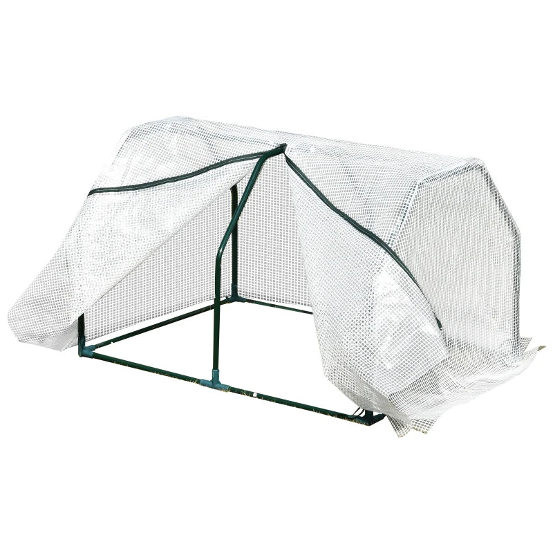 Compact Greenhouse with White Steel Frame - 99L x 71W x 60H cm