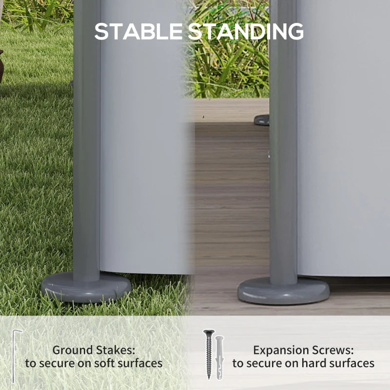 3m x 4m Dark Grey Metal Frame Two-Tier Roof Gazebo