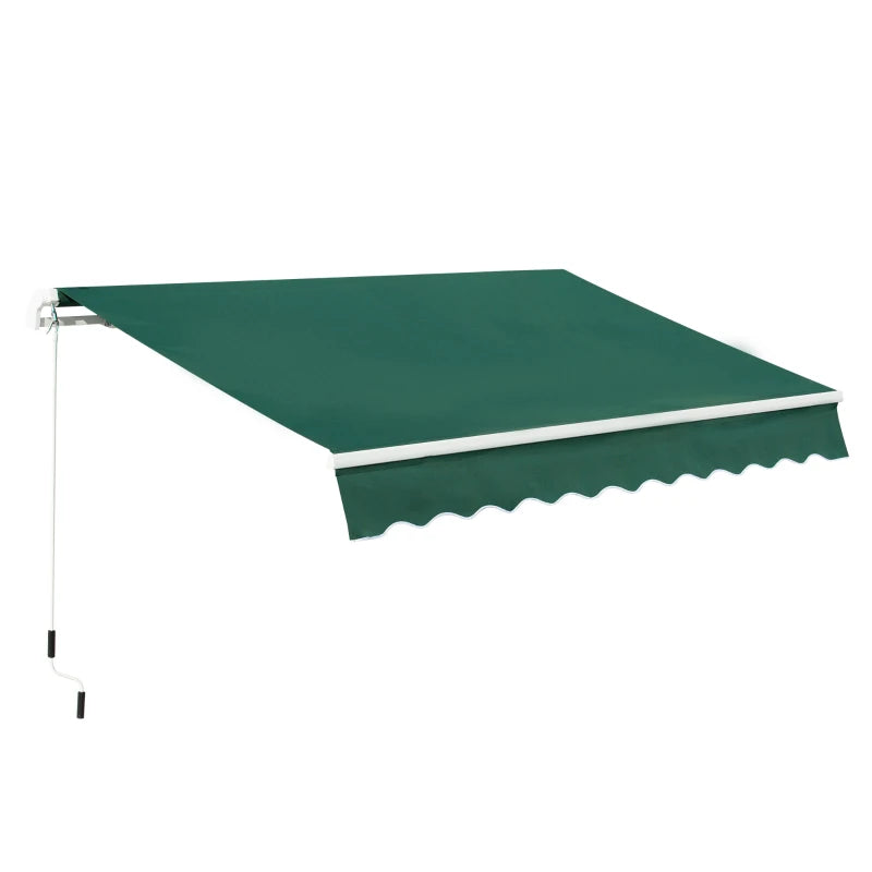 Green 3m x 2m Retractable Sun Shade - 295L x 200W cm