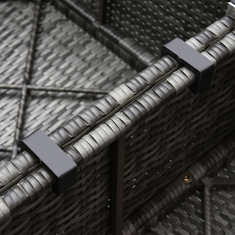 6 Piece Dark Grey Rattan Sofa Set