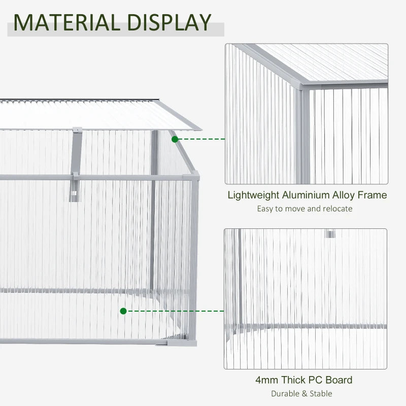 Green Polycarbonate Mini Greenhouse 99x60x44 cm