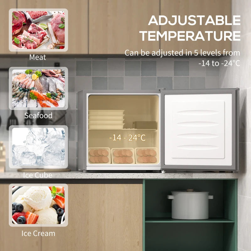 Compact 35L Mini Freezer -24°C to -14°C, Stylish Grey Design, Perfect for Small Spaces, Energy Efficient