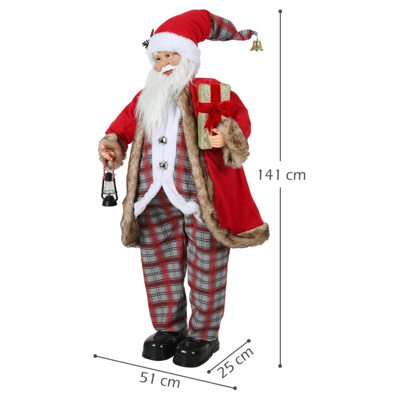 4'6" Animated Santa Claus Figure with Sound - Festive Holiday Decoration in Red - Perfect for Christmas Cheer