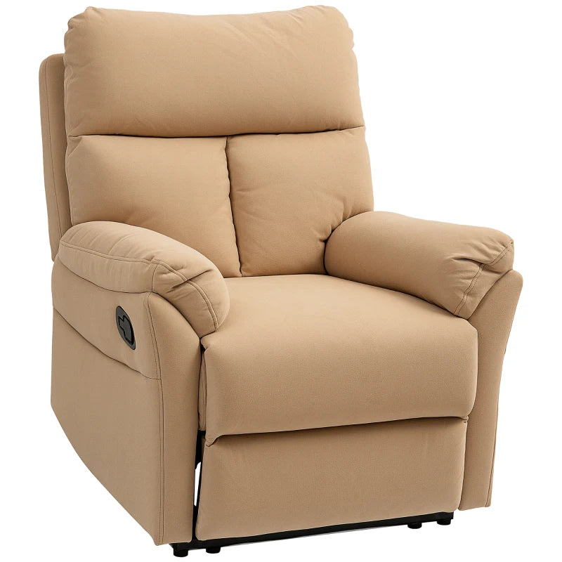 Light Brown Manual Reclining Armchair with Footrest - 140° Comfort for Your Living Room