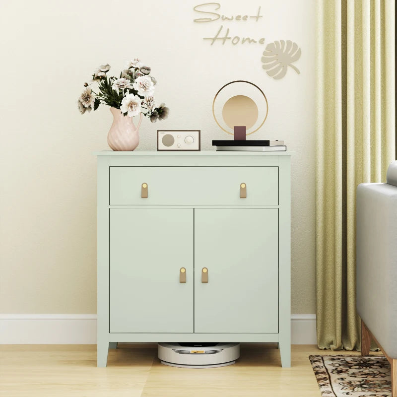 Farmhouse Style Light Green Sideboard - Rustic Storage Cabinet for Living Room or Dining Room Decor