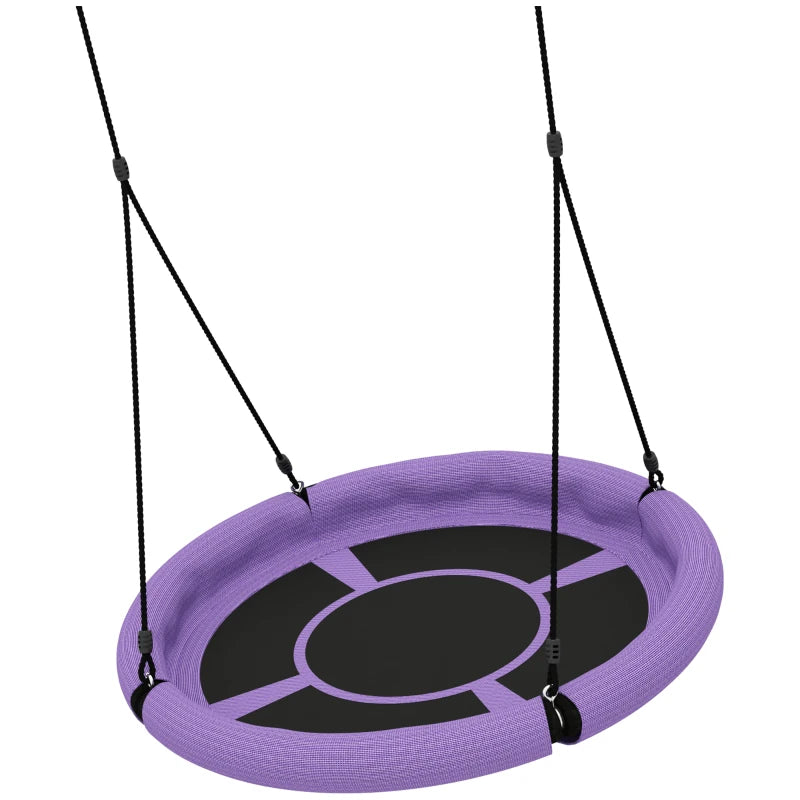 Kids 100cm Diameter Nest Swing Seat with Adjustable Ropes for Outdoor Fun Purple