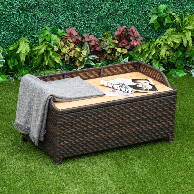 Rattan Storage Bench - Mixed Brown - 130 L