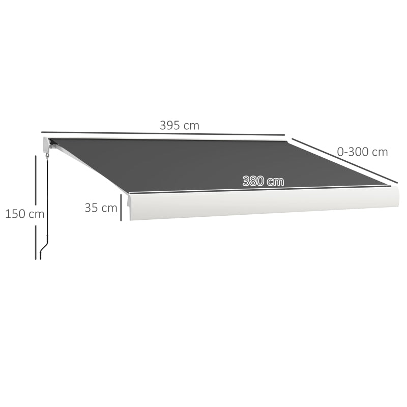 4m x 3m Retractable Electric Awning With Remote and Aluminium Frame
