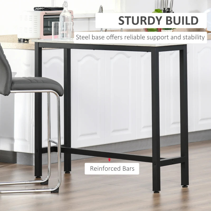 Rectangular Wood Effect Coffee Table - Small Space Dining & Breakfast Table, Industrial Style, White & Black Finish