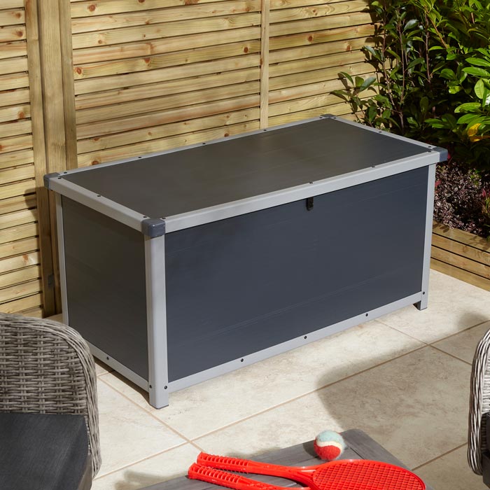 Outdoor Cushion Box Dark Grey 4x2 - Weatherproof