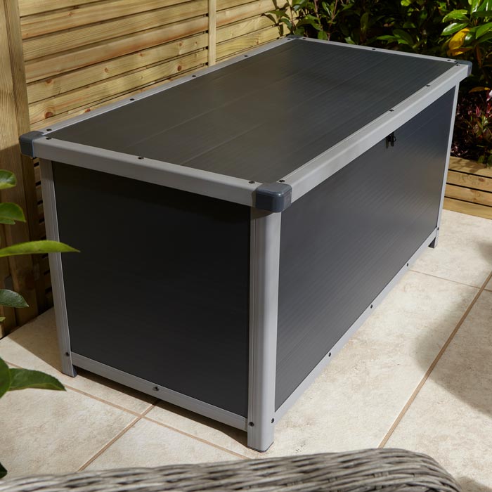 Outdoor Cushion Box Dark Grey 4x2 - Weatherproof