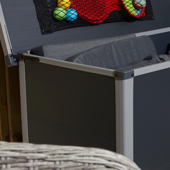 Outdoor Cushion Box Dark Grey 4x2 - Weatherproof