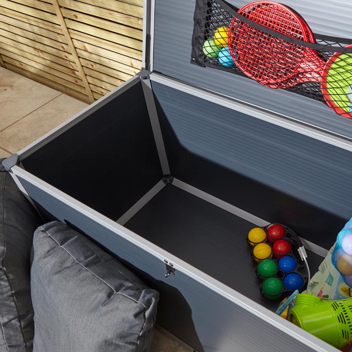 Outdoor Cushion Box Dark Grey 4x2 - Weatherproof