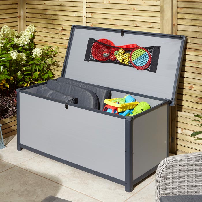 Outdoor Cushion Box Light Grey 4x2 - Weatherproof