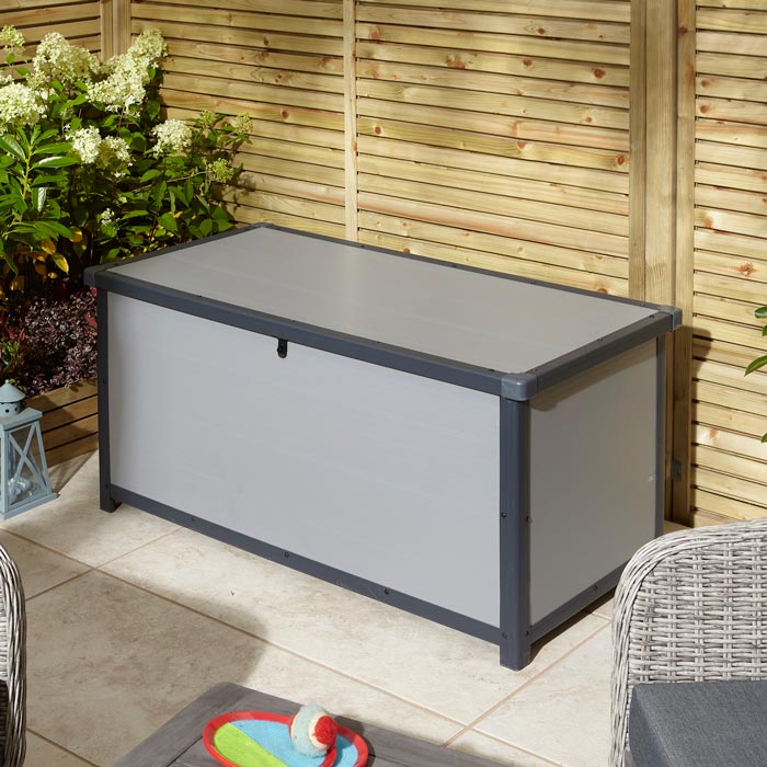 Outdoor Cushion Box Light Grey 4x2 - Weatherproof