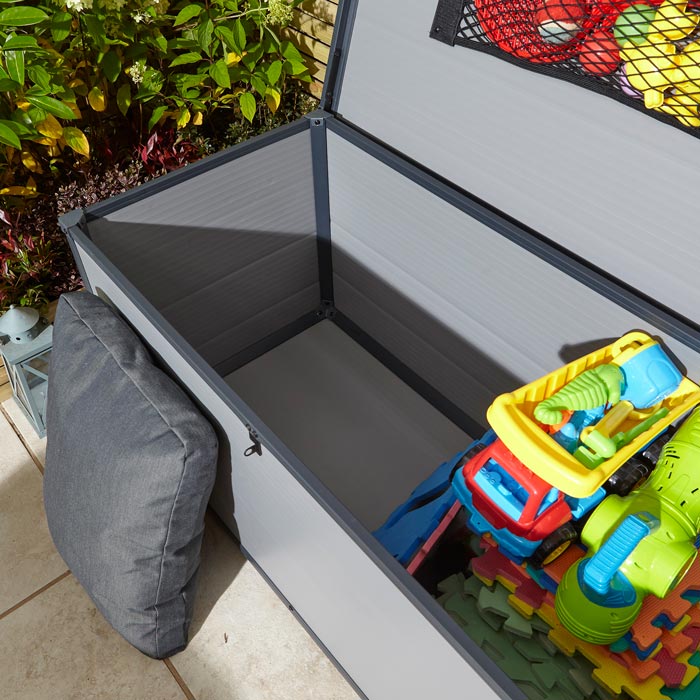 Outdoor Cushion Box Light Grey 4x2 - Weatherproof