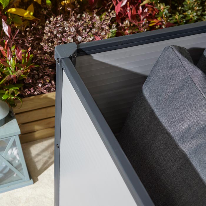 Outdoor Cushion Box Light Grey 4x2 - Weatherproof