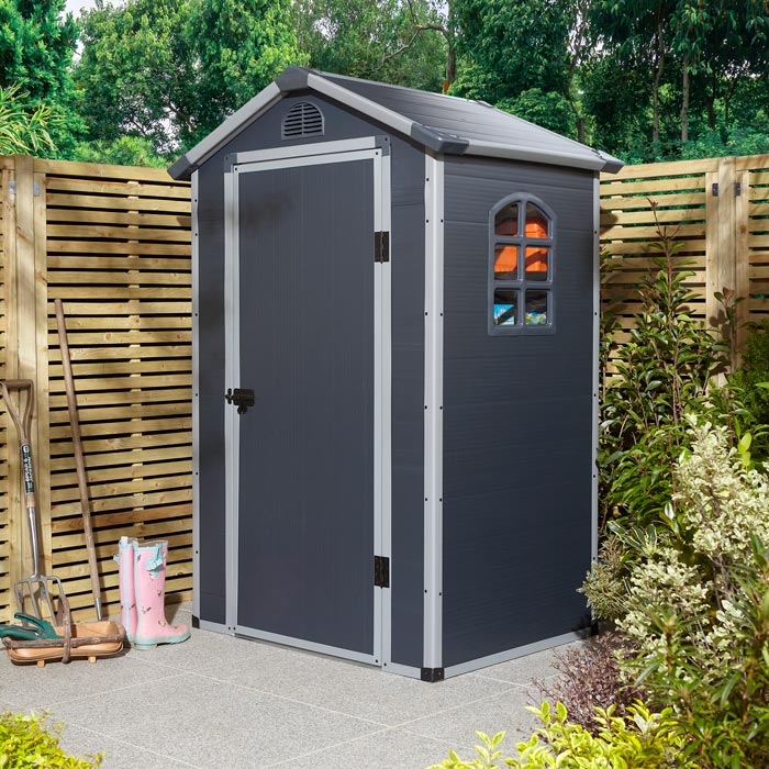 4x3 Dark Grey Plastic Apex Shed