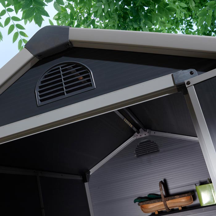 4x6 Dark Grey Plastic Apex Shed