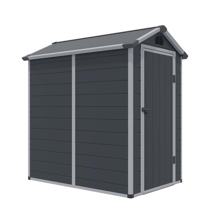 4x6 Dark Grey Plastic Apex Shed