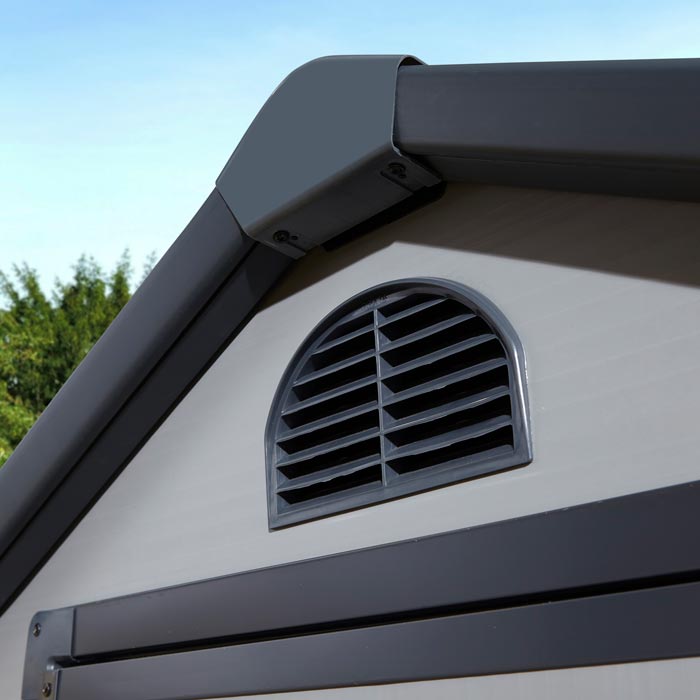 4x6 Plastic Apex Shed Light Grey