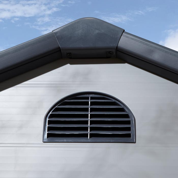 8x6 Plastic Apex Shed Light Grey