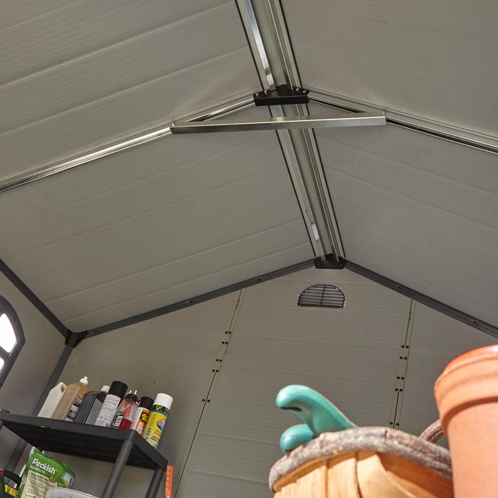 8x6 Plastic Apex Shed Light Grey