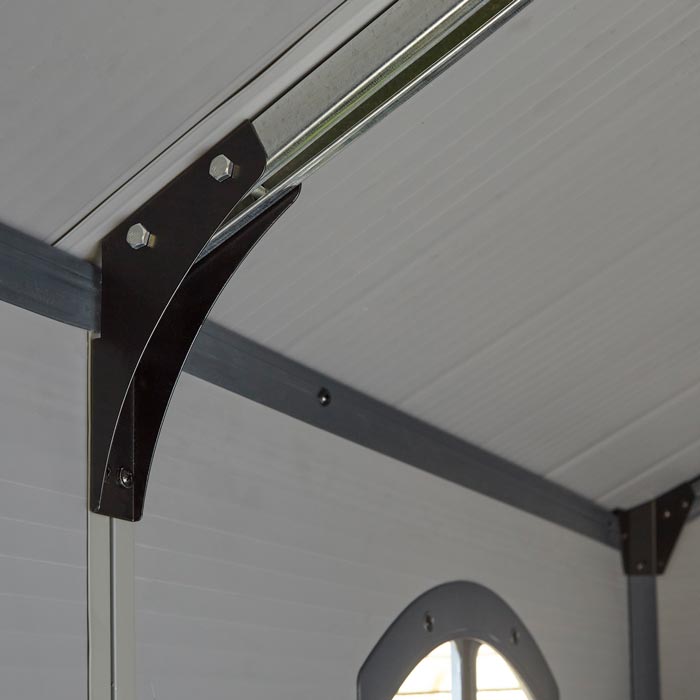 8x6 Plastic Apex Shed Light Grey