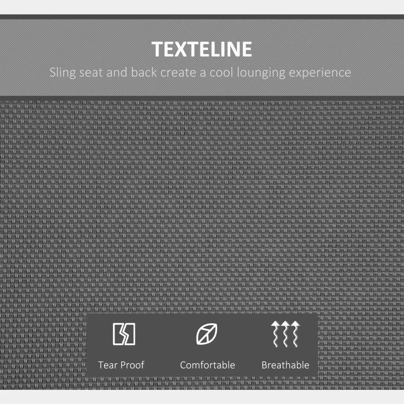 Dark Grey 2-Seater Outdoor Swing Chair with Adjustable Canopy