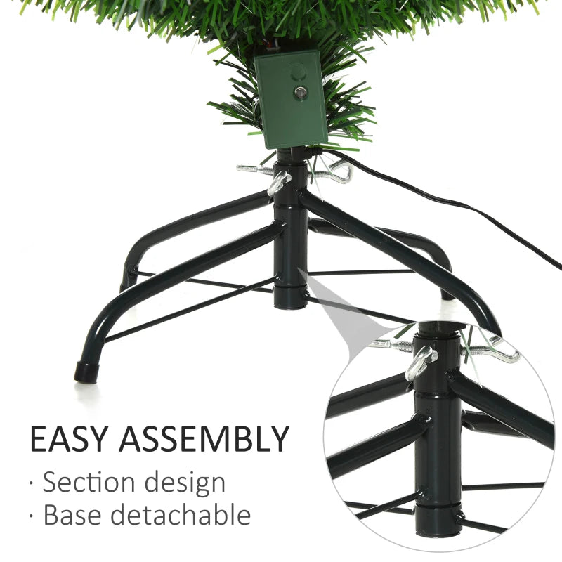 4ft Pre-Lit White Artificial Christmas Tree with 130 LEDs & Star Topper - Full Bodied Seasonal Decoration for Home