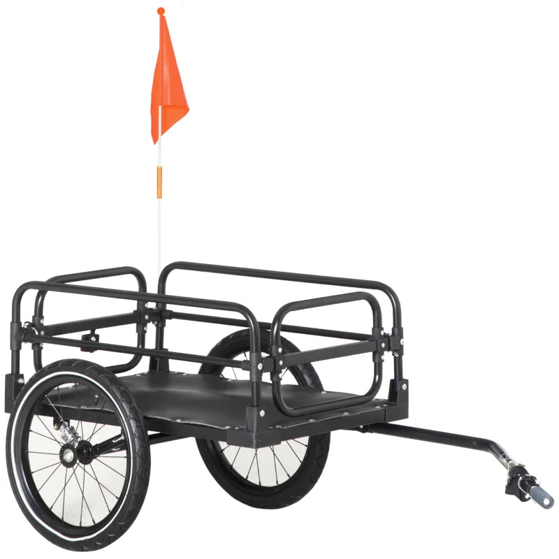 Steel Bike Trailer with Triple Safety Features for Outdoor Storage and Transport