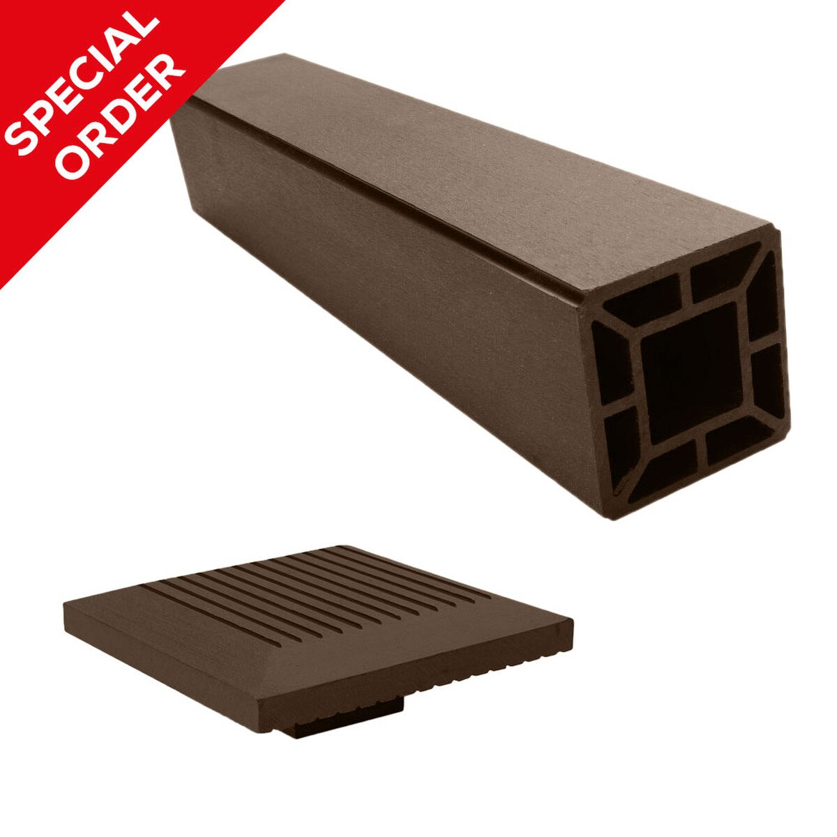 Ambideck Composite Balustrade Kit 2A – 2400mm Newel Post & Cap - Decking Railing Support Post