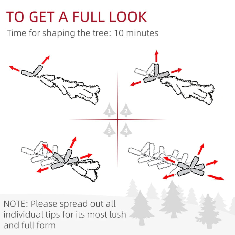 5ft Snow-Flocked Artificial Christmas Tree with LED Lights - Bushy, Lifelike Holiday Decor for Festive Home Decoration