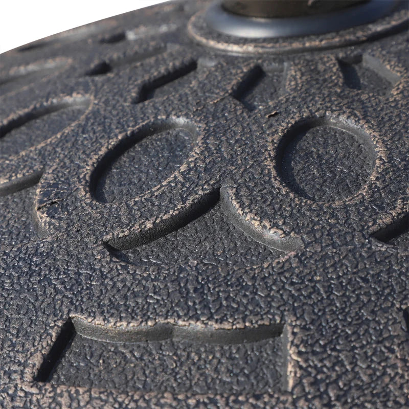 Bronze Round Garden Parasol Base Holder with Adjustable Coupler