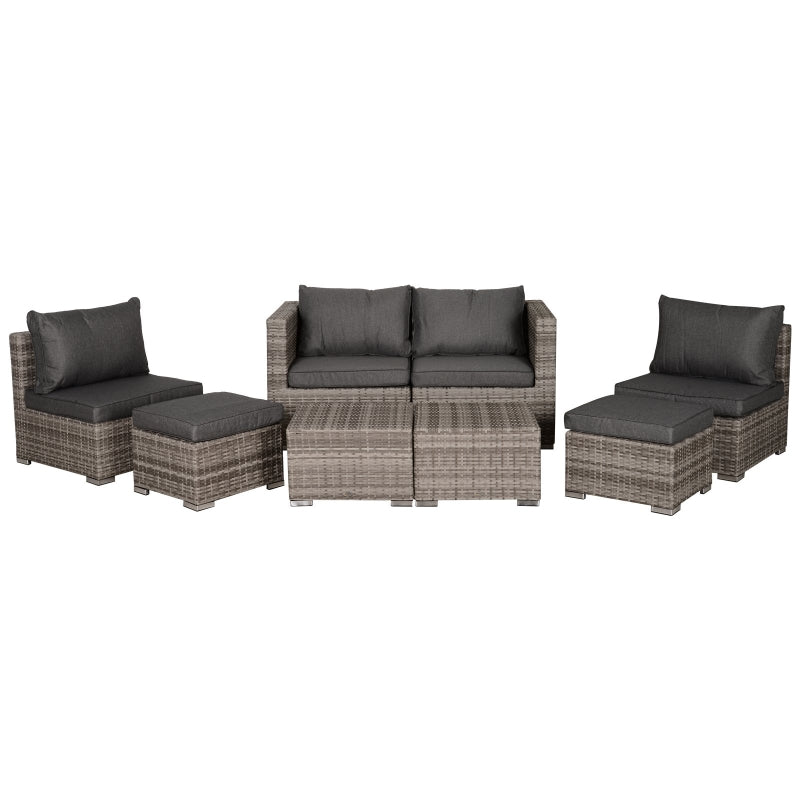 6 Seater Rattan Sofa Set Coffee Colour