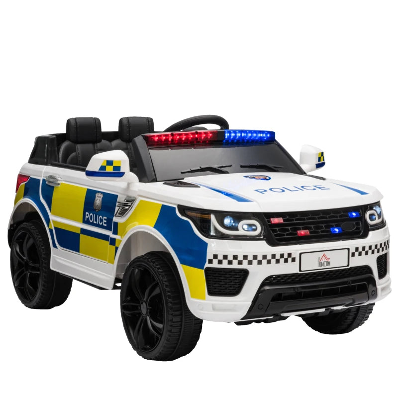 12V Kids Electric Police Car Ride On with Remote Control Siren Lights for Ages 3-6