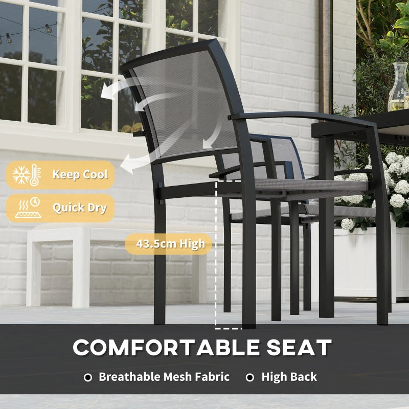 5-Piece Grey Outdoor Garden Dining Set - Perfect for Patio and Backyard