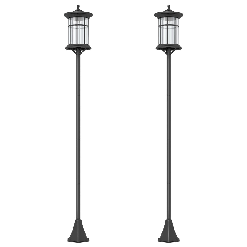 Elegant 1.8m Solar Lamp Posts - Set of Two