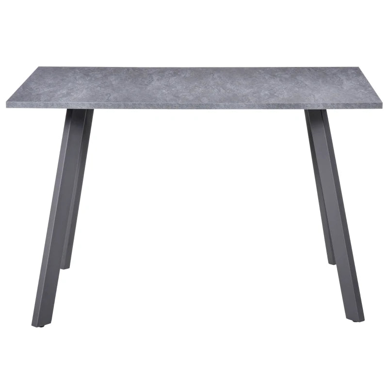 Contemporary Dark Grey Rectangle Dining Table with Metal Legs - Spacious Kitchen Table for Dining Room & Living Room