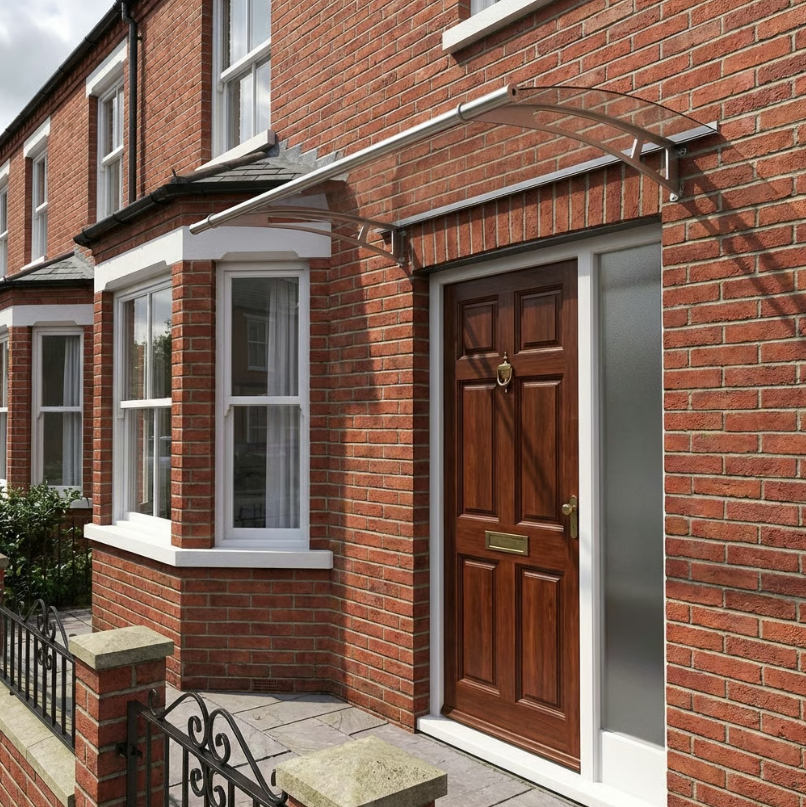 150cm Clear Shield Door Canopy – Stainless Steel Brackets, 4mm Acrylic Roof, Includes Fixings