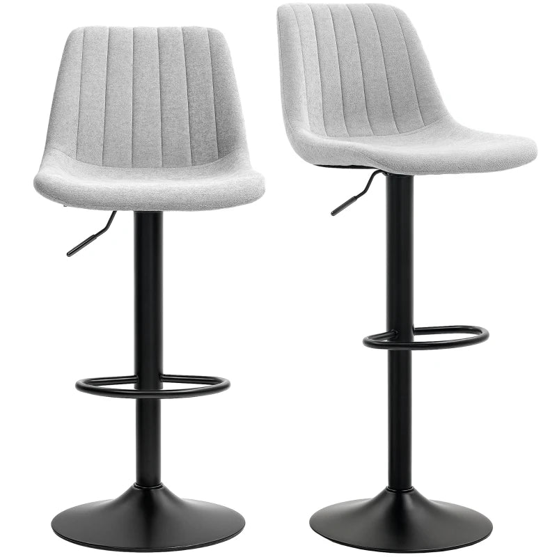 Set of 2 Grey Chenille-Feel Tub Bat Stools - Stylish, Comfortable, and Durable Bathroom Seating