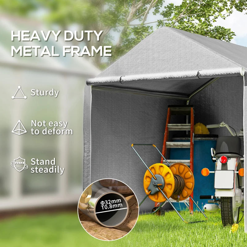 Durable 2 x 2m Garden Fabric Storage Tent - Grey