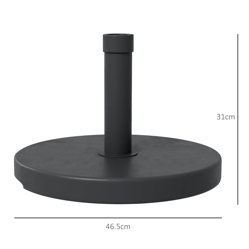 Rattan Effect Concrete Umbrella Base - 15kg, 46.5cm Dia - Outdoor Patio Stand