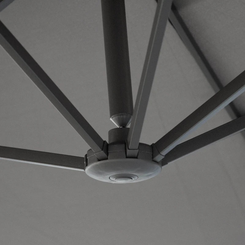 Double-sided Grey Sun Umbrella Canopy - 4.6M Crank Sun Shade